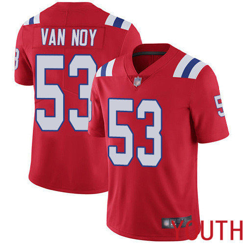 New England Patriots Football #53 Vapor Untouchable Limited Red Youth Kyle Van Noy Alternate NFL Jersey